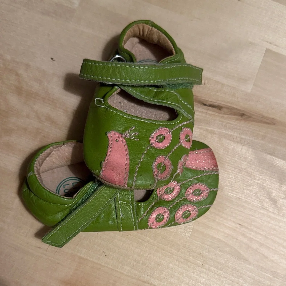 Livie & Luca Green Shoes with Pink Details